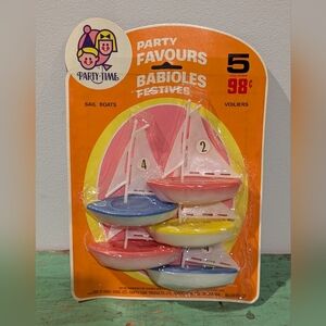 Vintage 1960's-70's Party Time Sail Boats - Party Favours Nos - Neat!